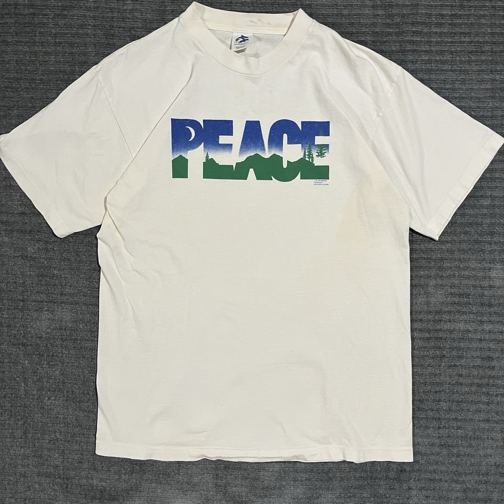 JIM MORRIS 22SS PEACE T-shirt Graphic logo Extinction 80's 90's Crewneck Vtg